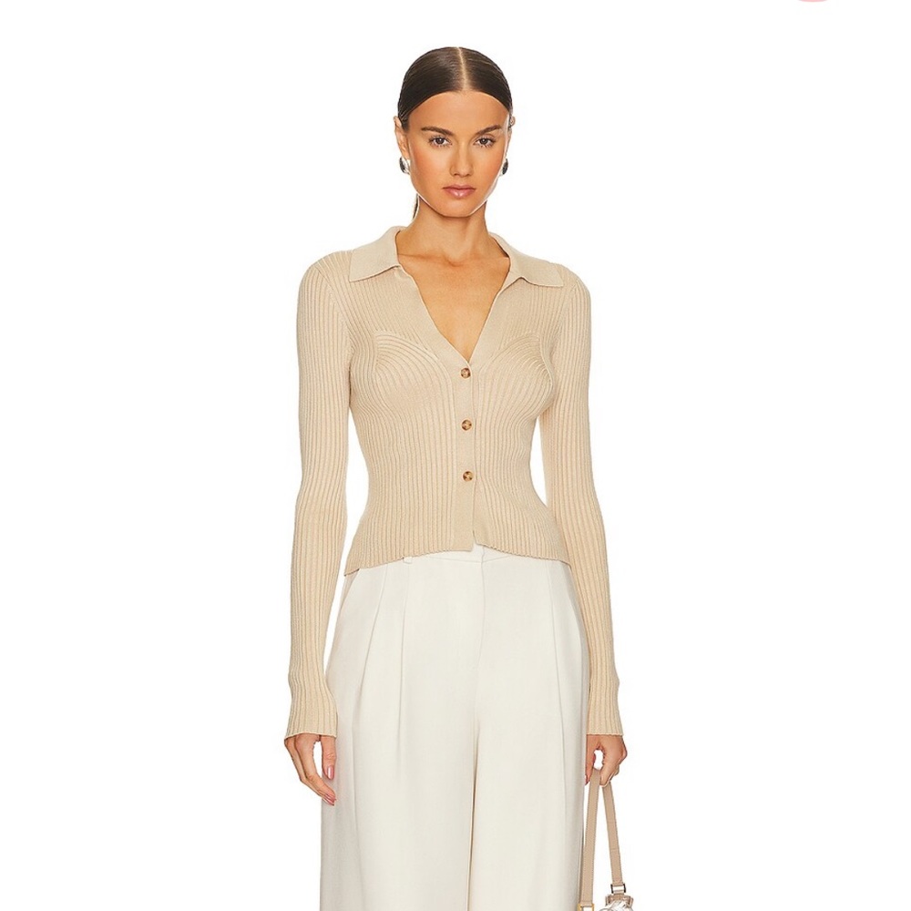 Ivali Rib Top in Beige